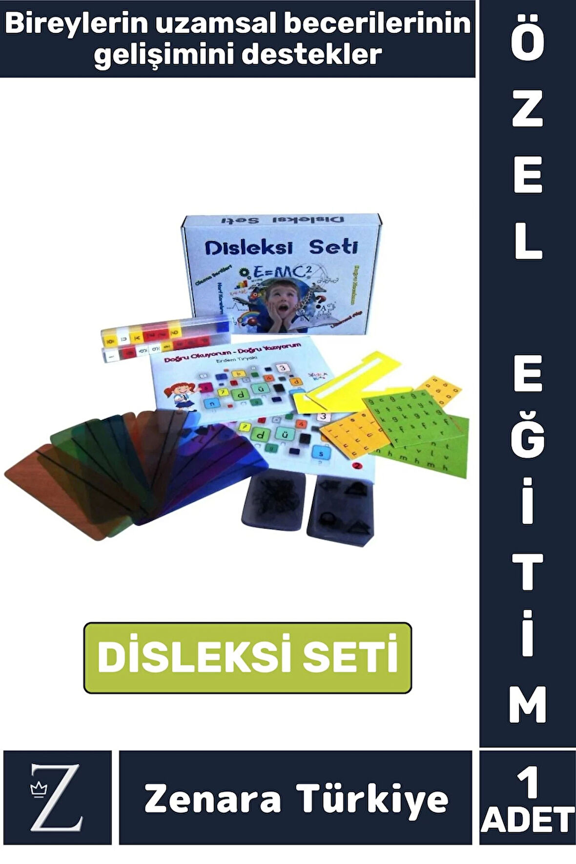 Özel Eğitim Duyusal Uzamsal Beceri Farkındalık Okuma Yazma Geliştirici Tüm Yaşlar İçin DİSLEKSİ SETİ