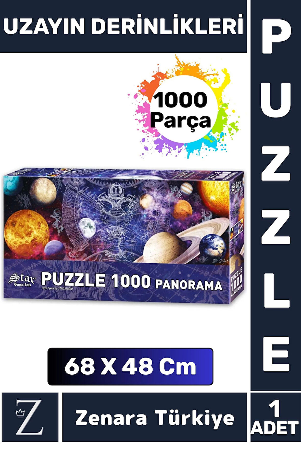 Premium Eğlenceli Eğitici Görsel Algı Problem Çözme Becerisi PUZZLE 1000 Parça UZAYIN DERİNLİKLERİ