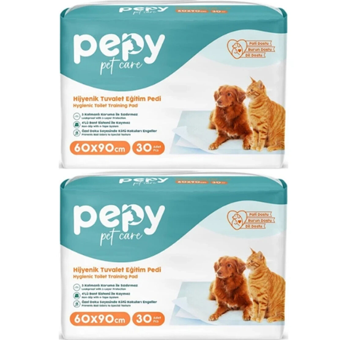 Pepy Pet Care Evcil Hayvan Tuvalet Eğitim Pedi 60 x 90 cm 60 Adet 2 Paket