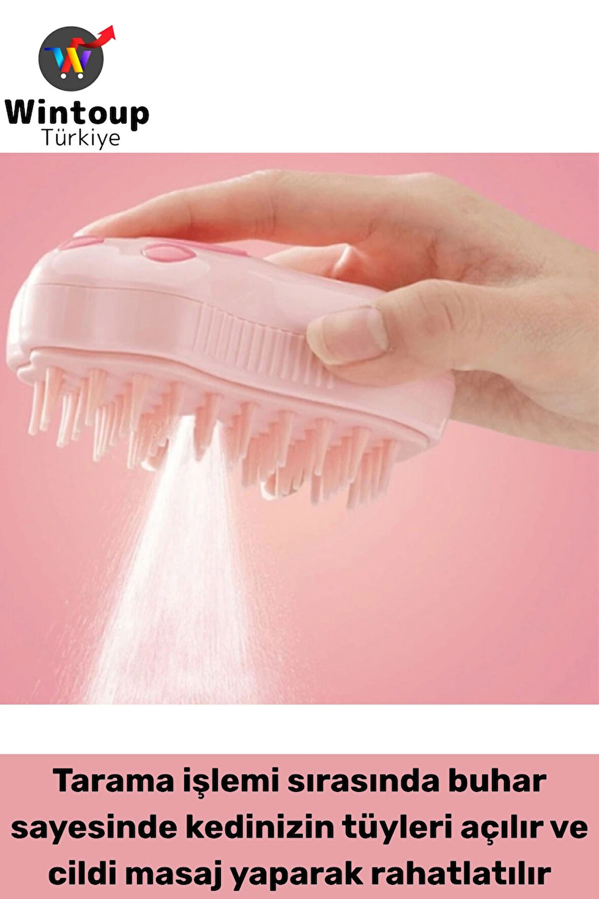 Evcil Hayvan Kedi Banyo Tüy Tarama Masaj Etkili Yumuşak Zararsız Pati Tasarımlı Pratik Buharlı Tarak