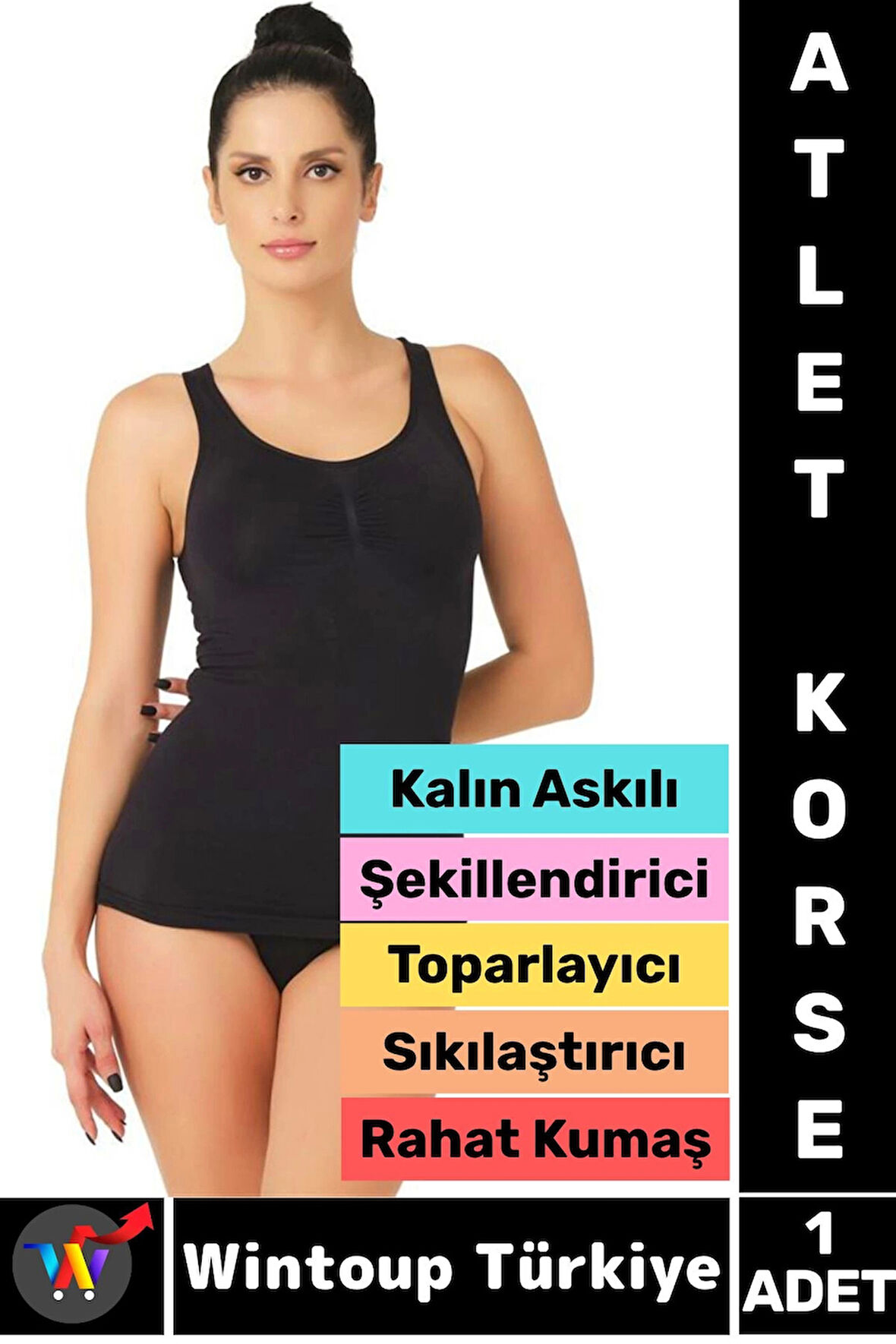 Özel Üretim Vücut Toparlayan Sıkılaştıran Şekillendiren Rahat Esnek Kumaş Kalın Askılı ATLET KORSE