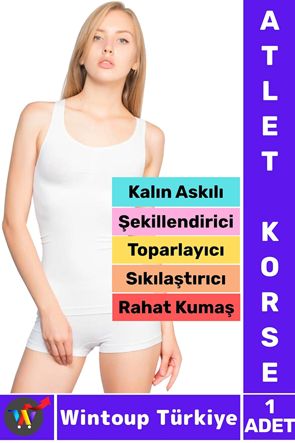 Özel Üretim Vücut Toparlayan Sıkılaştıran Şekillendiren Rahat Esnek Kumaş Kalın Askılı ATLET KORSE
