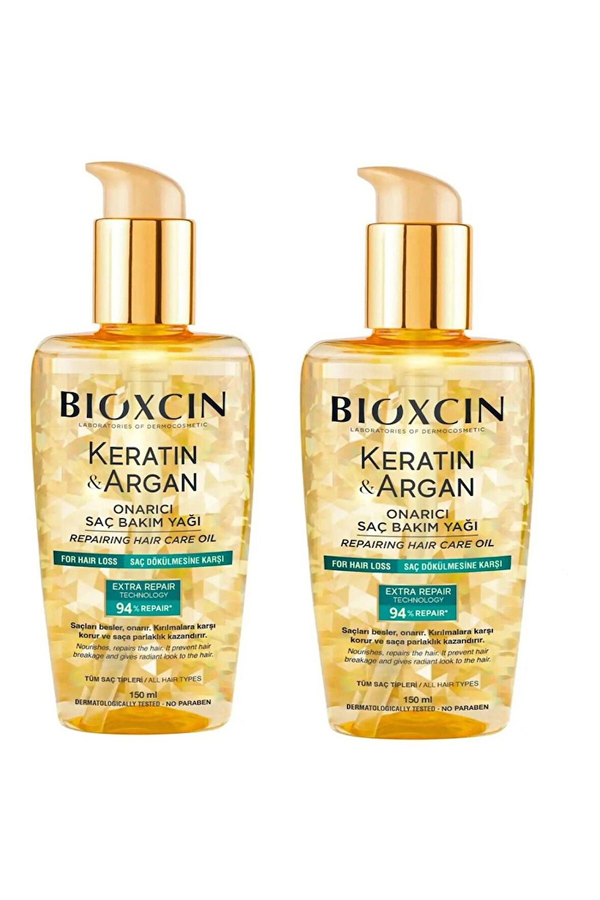Bioxcin Keratin & Argan Onarıcı Saç Bakım Yağı 150 Ml - Yıpranmış Ve Hasar Görmüş Saçlar 2 Adet