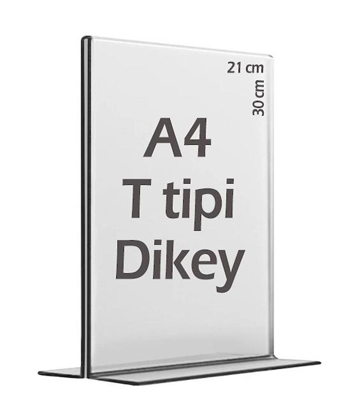 A4 T-Tipi Dikey Şeffaf Föylük Menü Broşürlük Etiketlik Fiyatlık