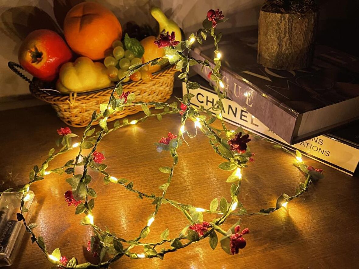 Led Kokina Sarmaşık Işıklı Yapay Sarmaşık Yılbaşı Çiçeği ve Peri Led 300cm