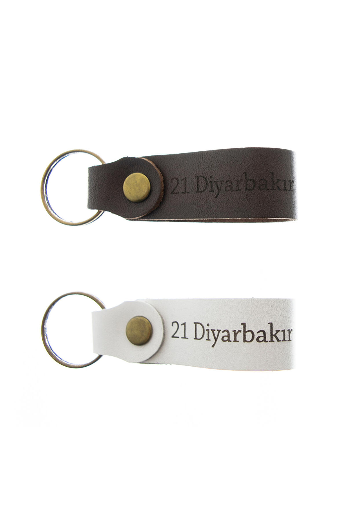 21 Diyarbakır Yazılı İkili Set Deri Anahtarlık