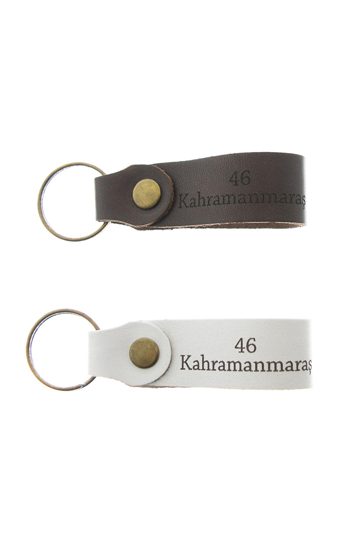46 Kahramanmaraş Yazılı İkili Set Deri Anahtarlık