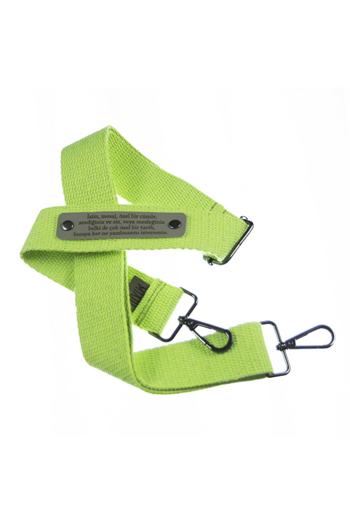Neon Yeşil Renk, Unisex Çanta Omuz Kayışı, Kişiselleştirilebilir Hediyelik Çanta Omuz Askısı, 220 Cm