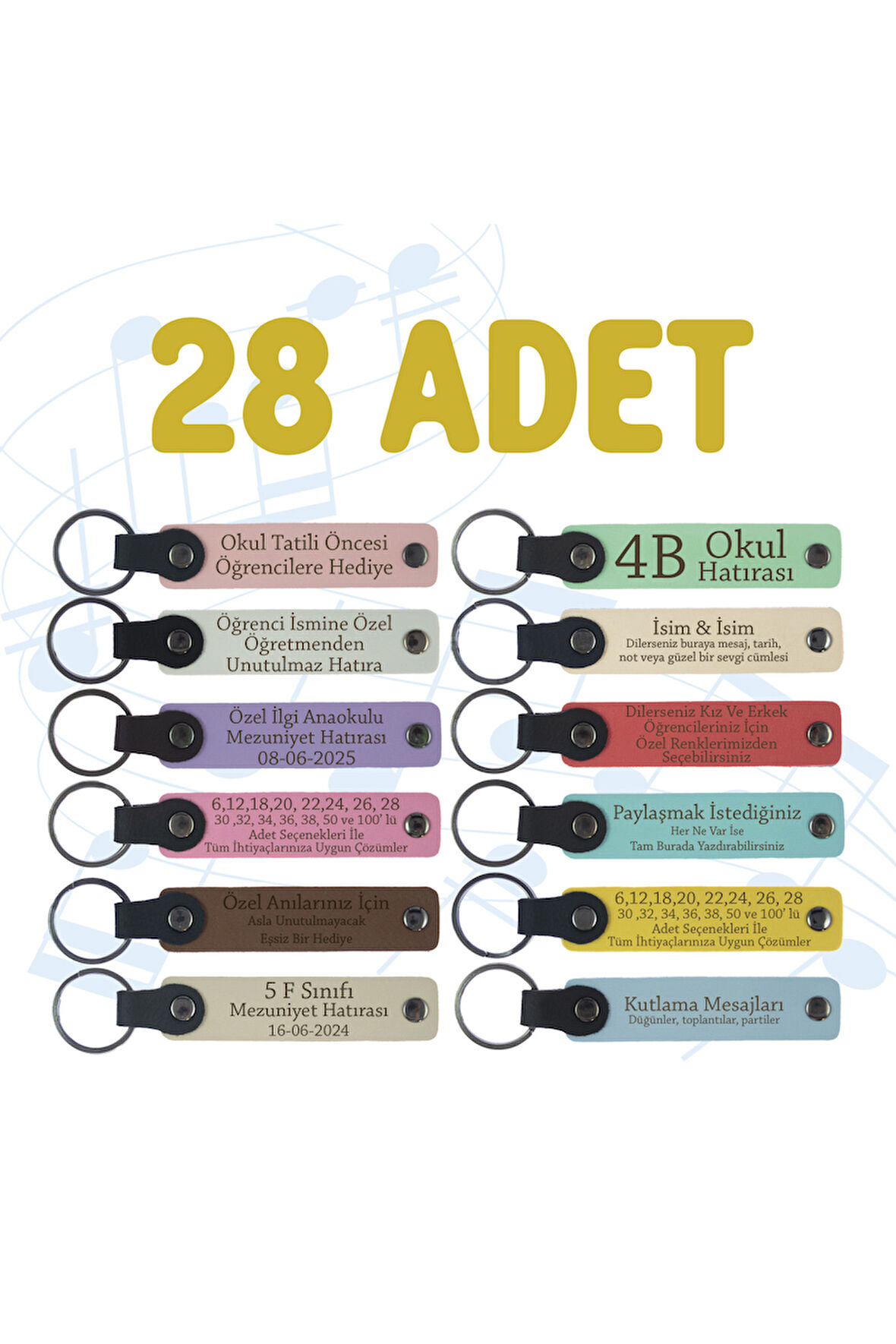 Matematik Olimpiyatı Katılımcılarına Özel, 28'li Set, İsme Özel Hatıra Anahtarlık
