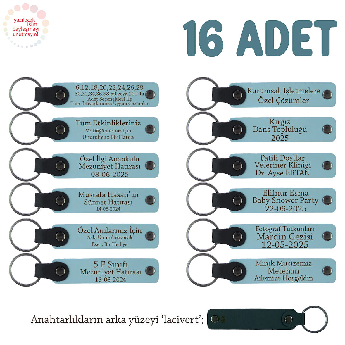 Gök Mavi, Sınıf Öğretmeninden Minik Öğrencilerine Mesajlı Karne Hatırası Anahtarlık 16’lı Set