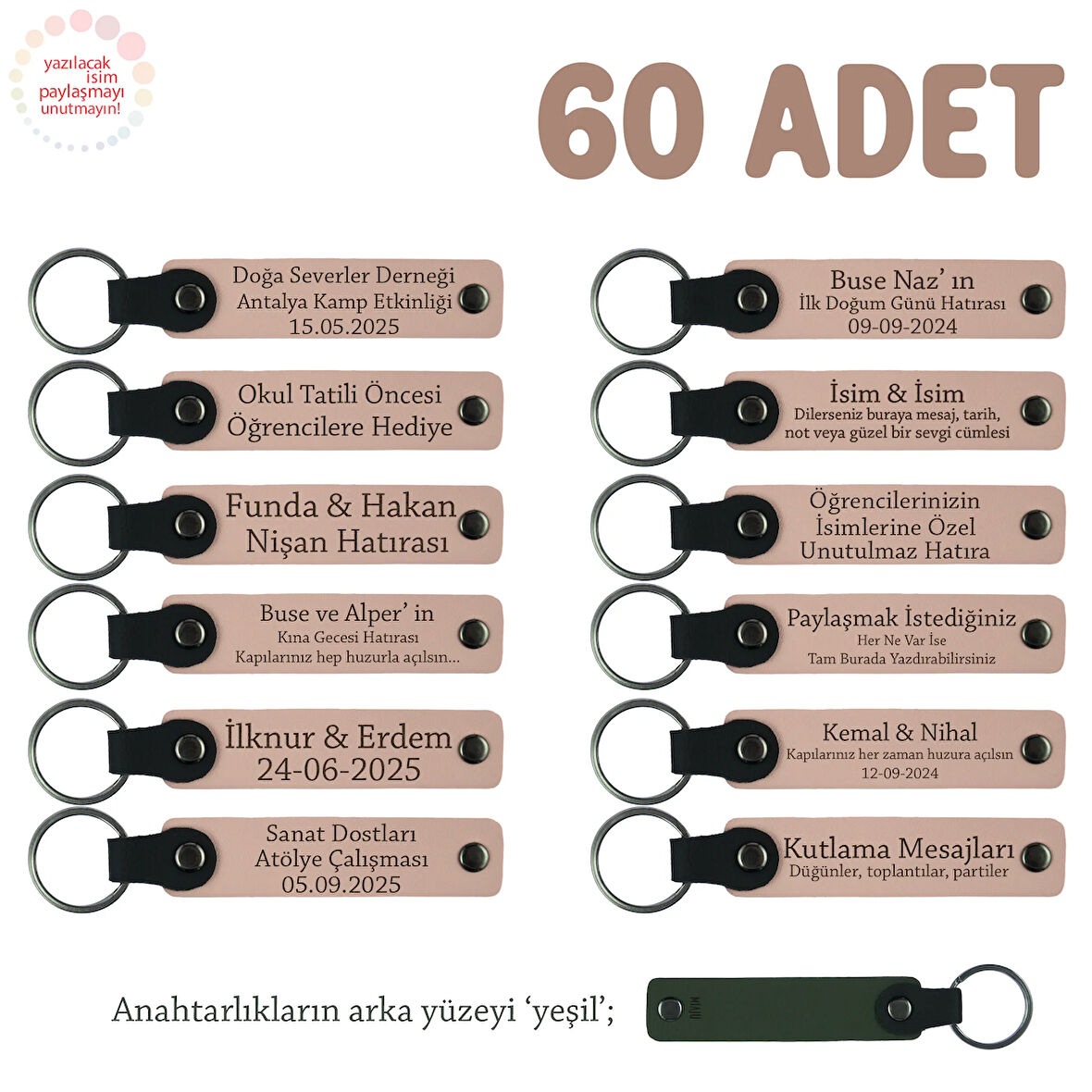 Yavru Ağzı, Emlakçılara Özel Anahtarlık, Markanıza Değer Katın, Müşterilerinize Hediyelik 60' lı Set