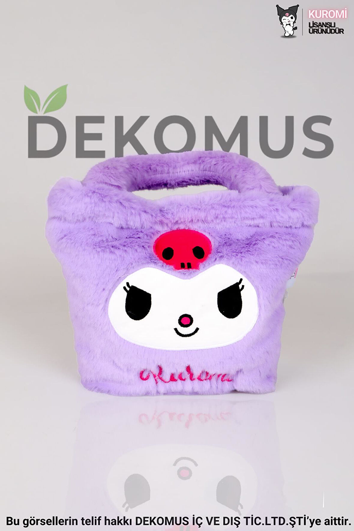 DEKOMUS İLE YENİ SEZON LİSANSLI KUROMI BASIC PELUŞ EL ÇANTASI/BESLENME ÇANTASI