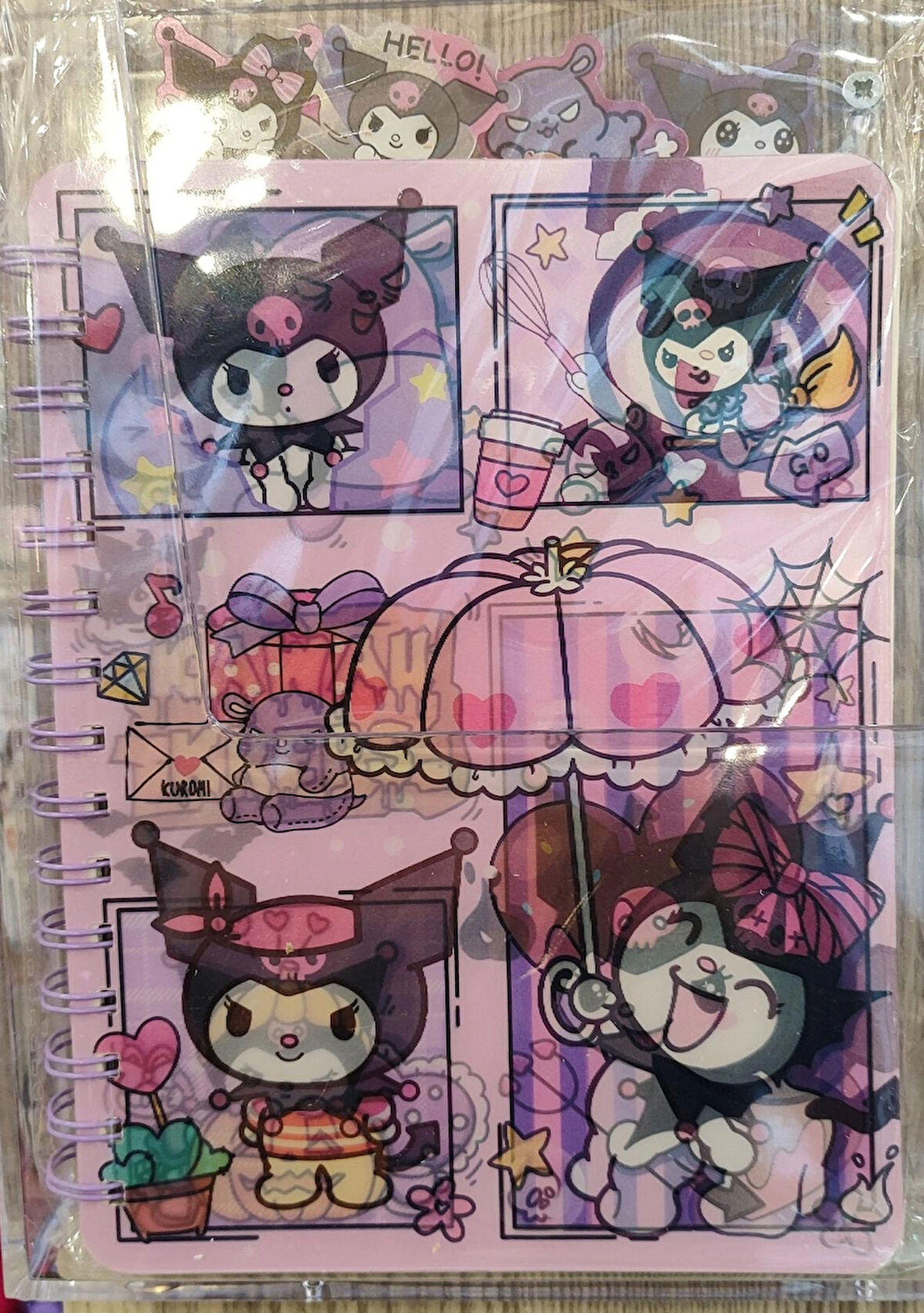 Kuromi Hologram sert kapak spiralli çok amaçlı defter ( 22cm * 15 cm )