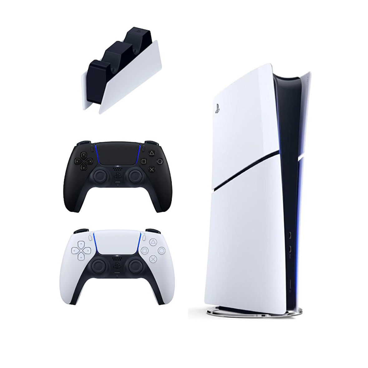 Playstation 5 Slim Digital 825 GB + Şarj İstasyonu + 2. Siyah Dualsense  