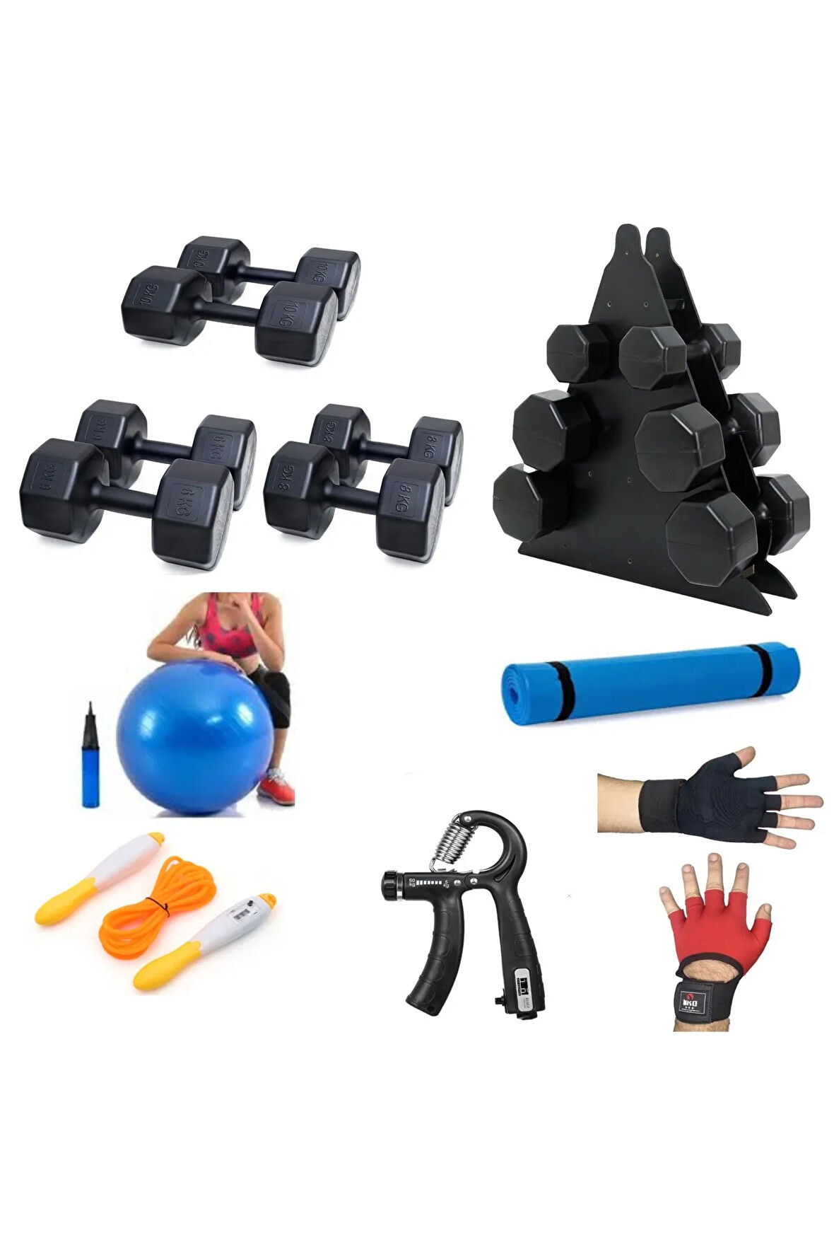 Ps Spor 3 Set Dambıl Ve Spor Seti ( Açıklamayı Okuyun )