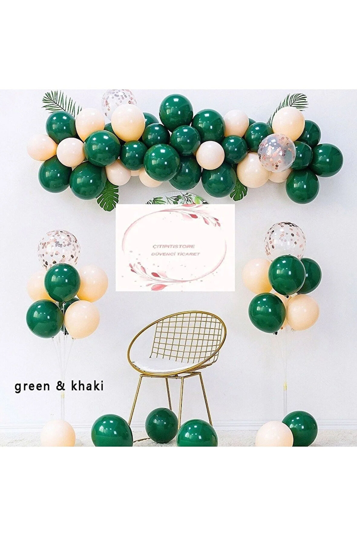 Çıtıpıtıstore Metalik Yeşil Doğum Günü Balon Konsepti