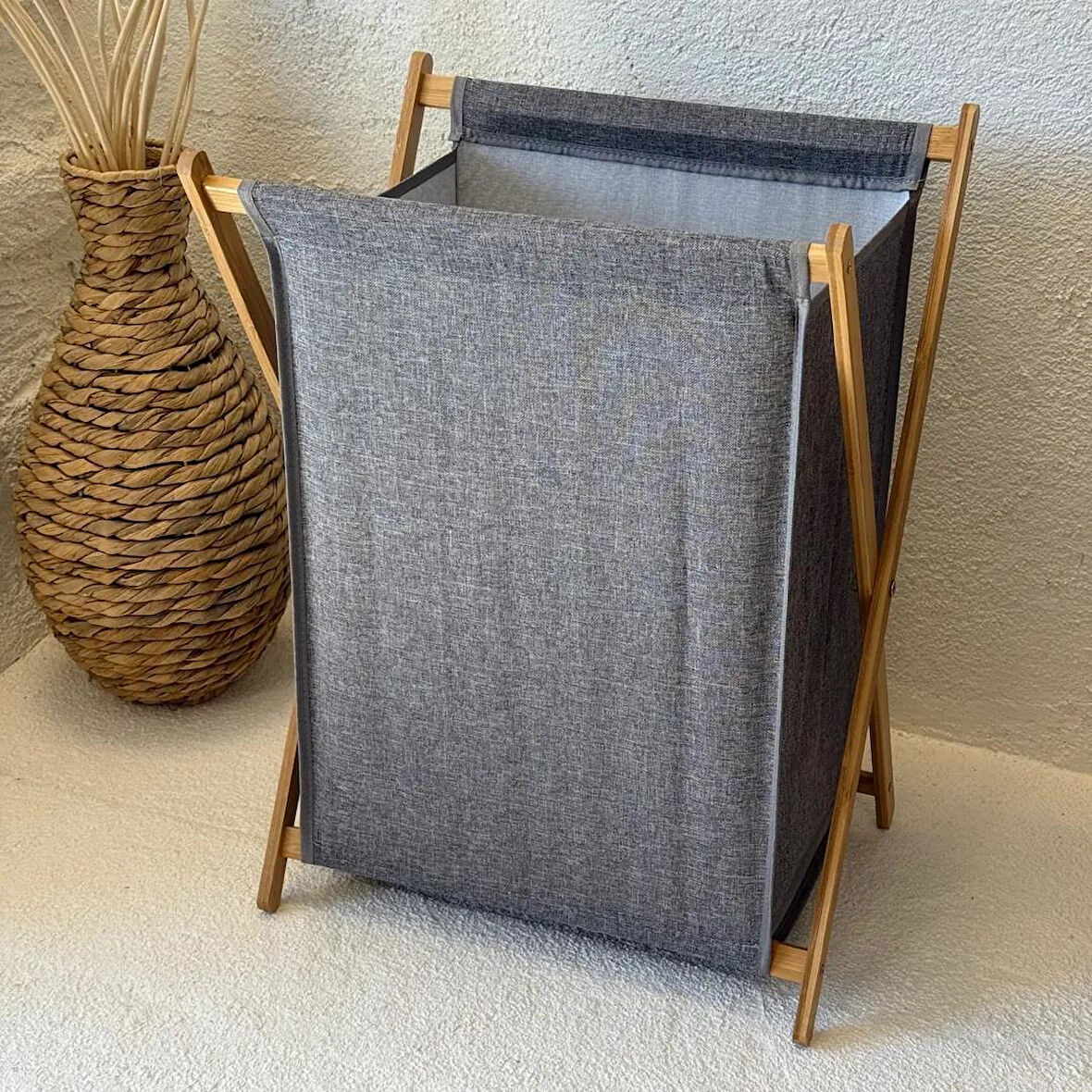 Katlanabilir Sepet - Oyuncak Sepeti, Bambu Temiz/Kirli Çamaşır Sepeti