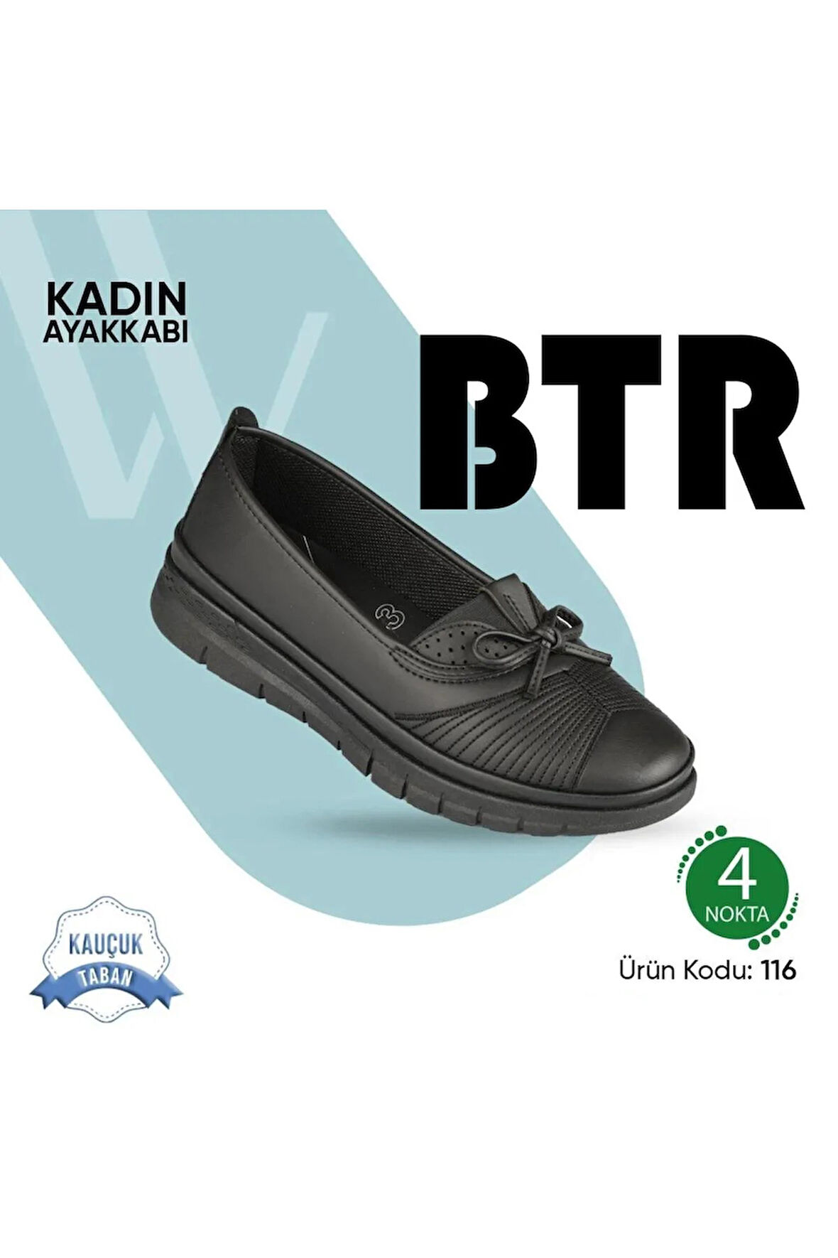 Siyah Kadın Ortopedik Taban Kadın Günlük Babet Ayakkabı