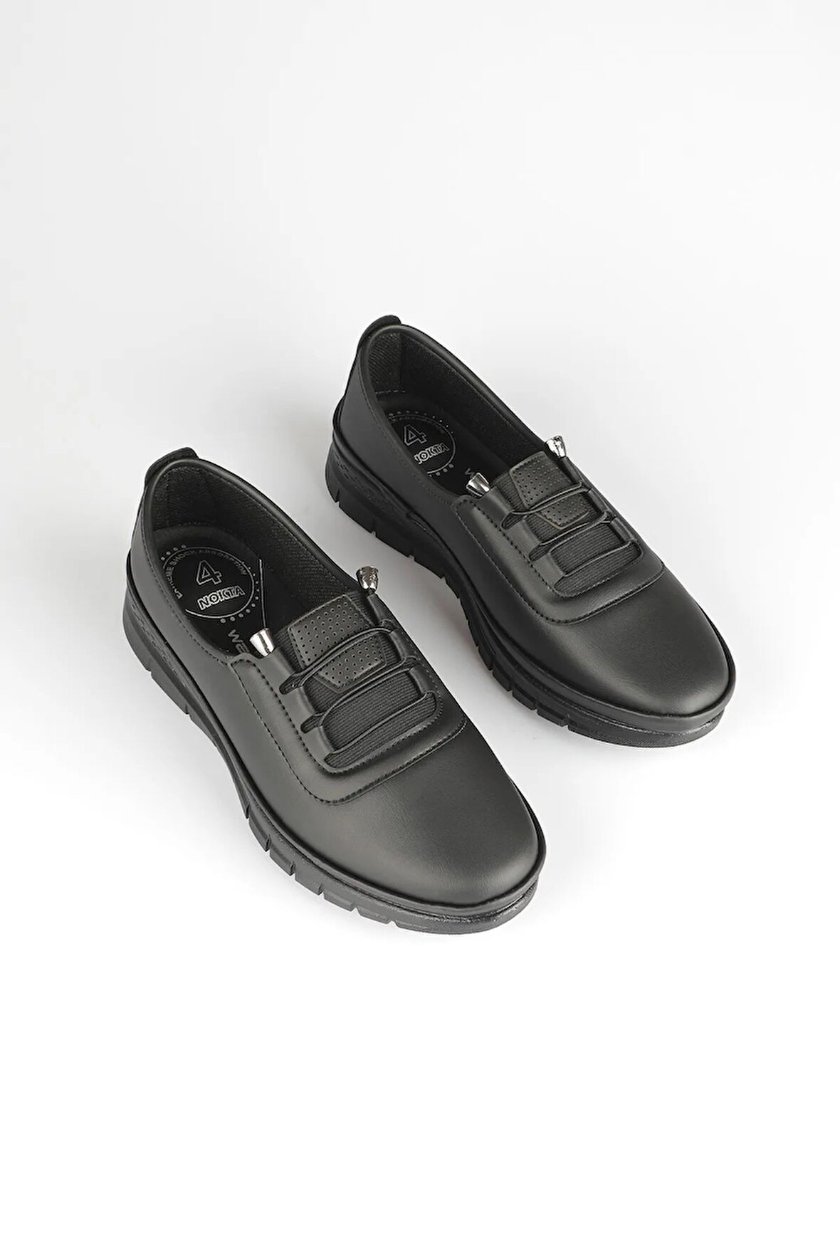 Siyah Kadın Ortopedik Taban Kadın Günlük Babet Ayakkabı