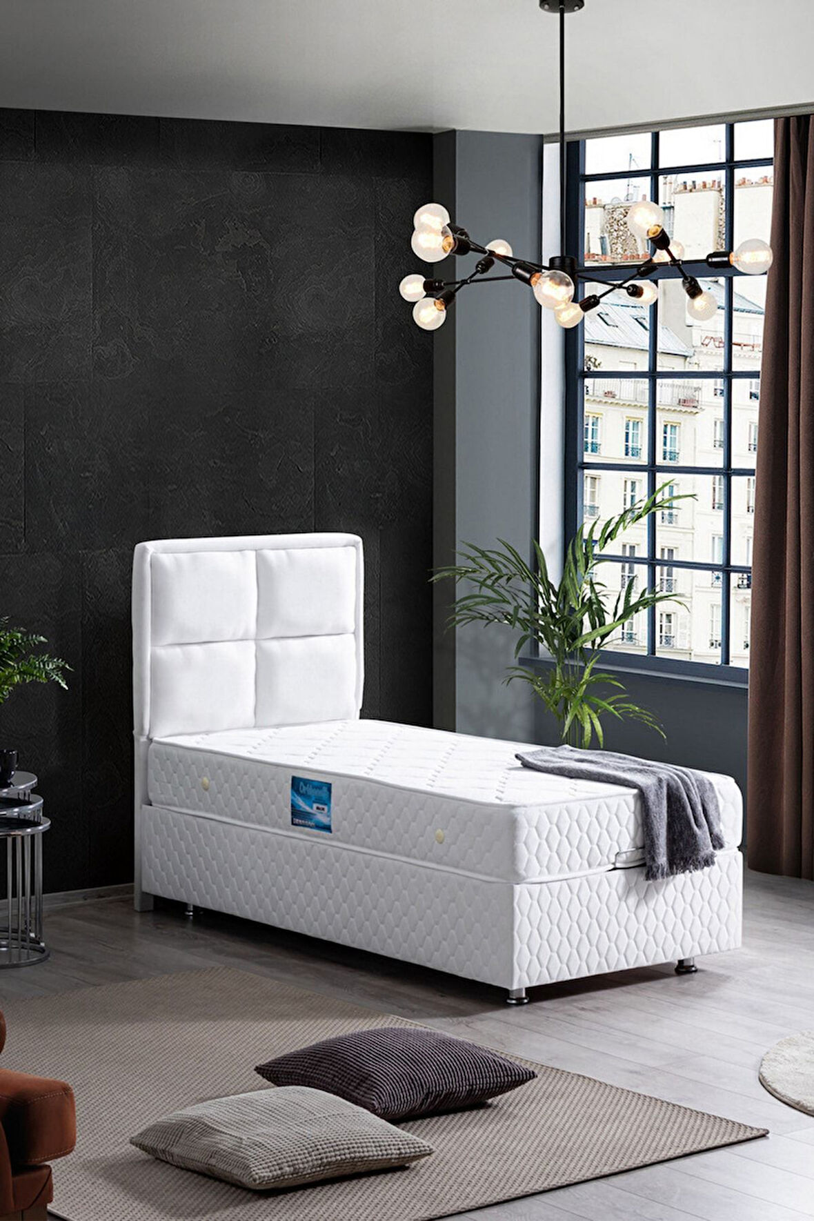 Grand Ikili Set, Tek Kişilik Baza Başlık Seti, Açık Mavi