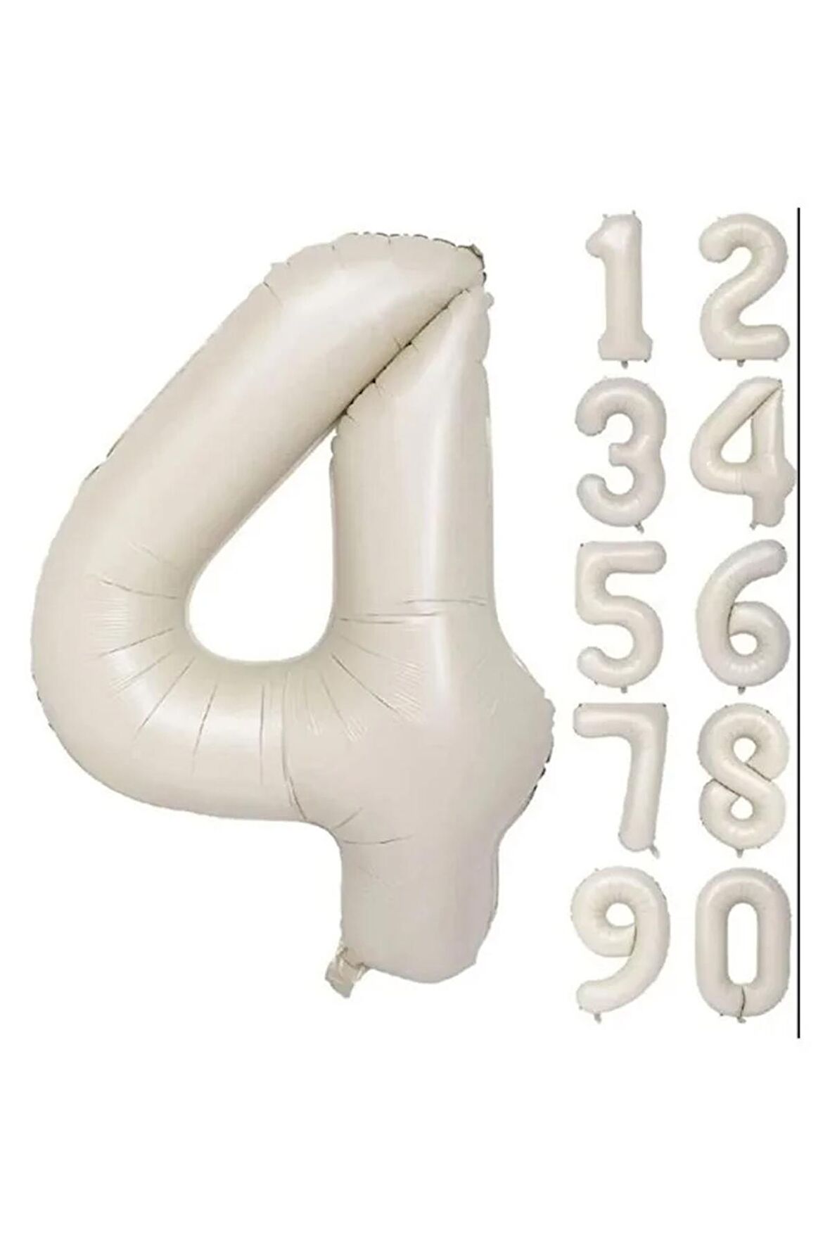 Folyo Balon 4 Rakamı 76 Cm Krem Renk