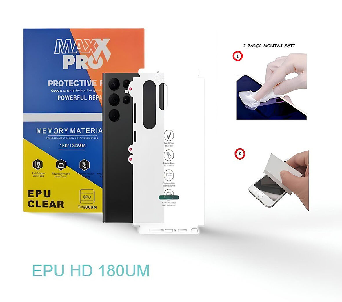 Samsung Galaxy M30 NANO Full Arka Kaplama Esnek ULTRA İnce - MAXXPRO - EPU HD