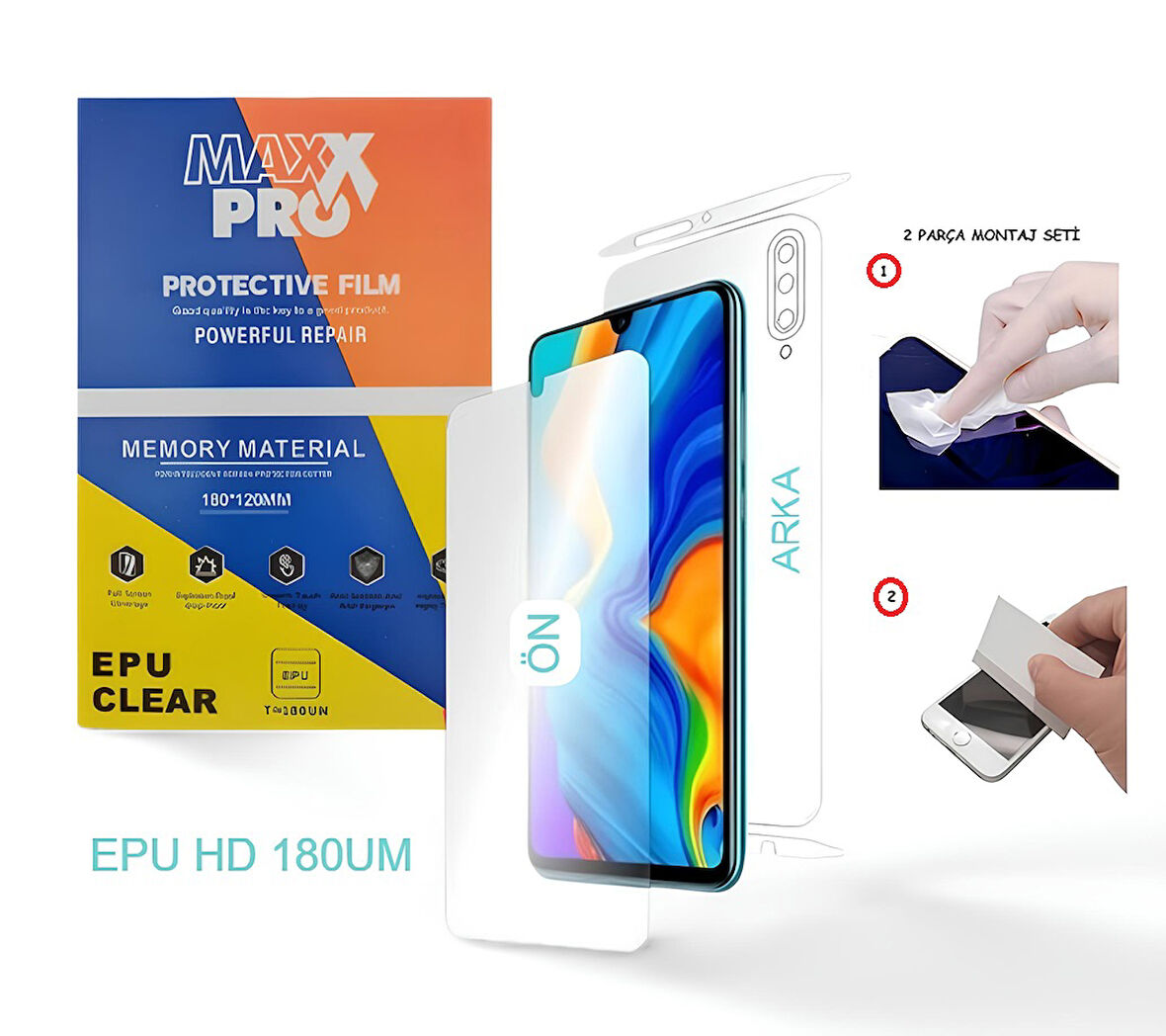 Xiaomi REDMİ NOTE 9 NANO Ön Ekran + Full Arka Kaplama SET Esnek ULTRA İnce - MAXXPRO - EPU HD