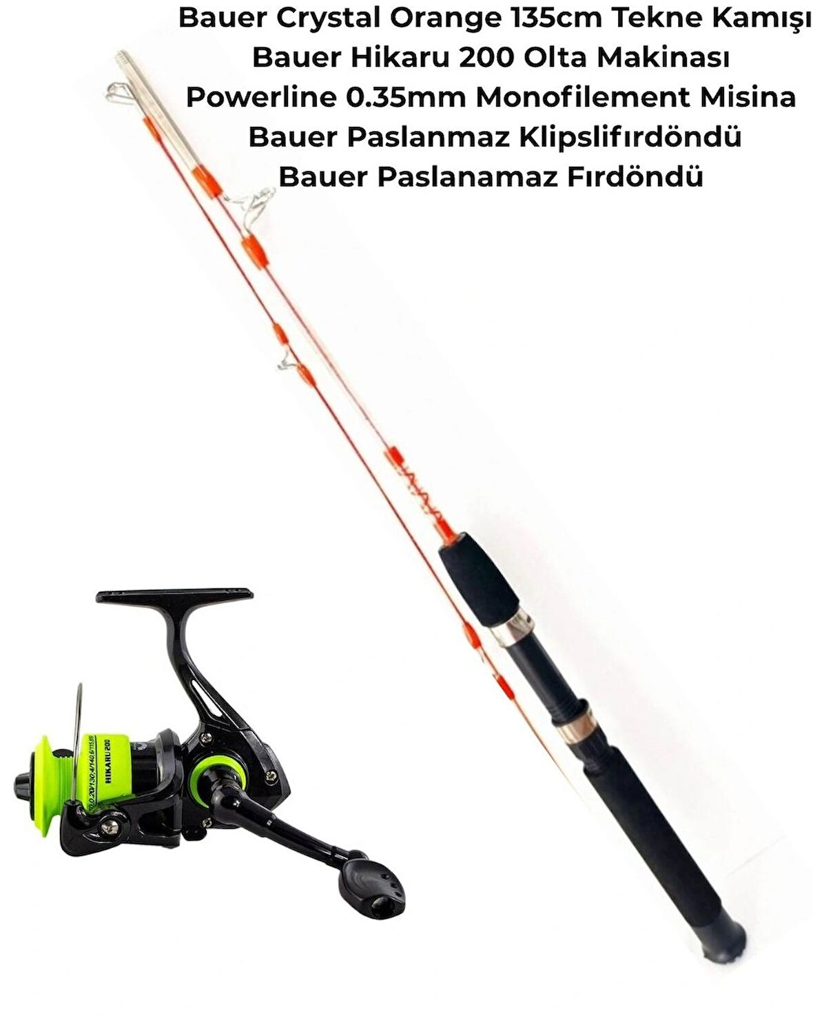 Bauer Hikaru 200-Crystal Orange 135cm Tekne Olta Seti
