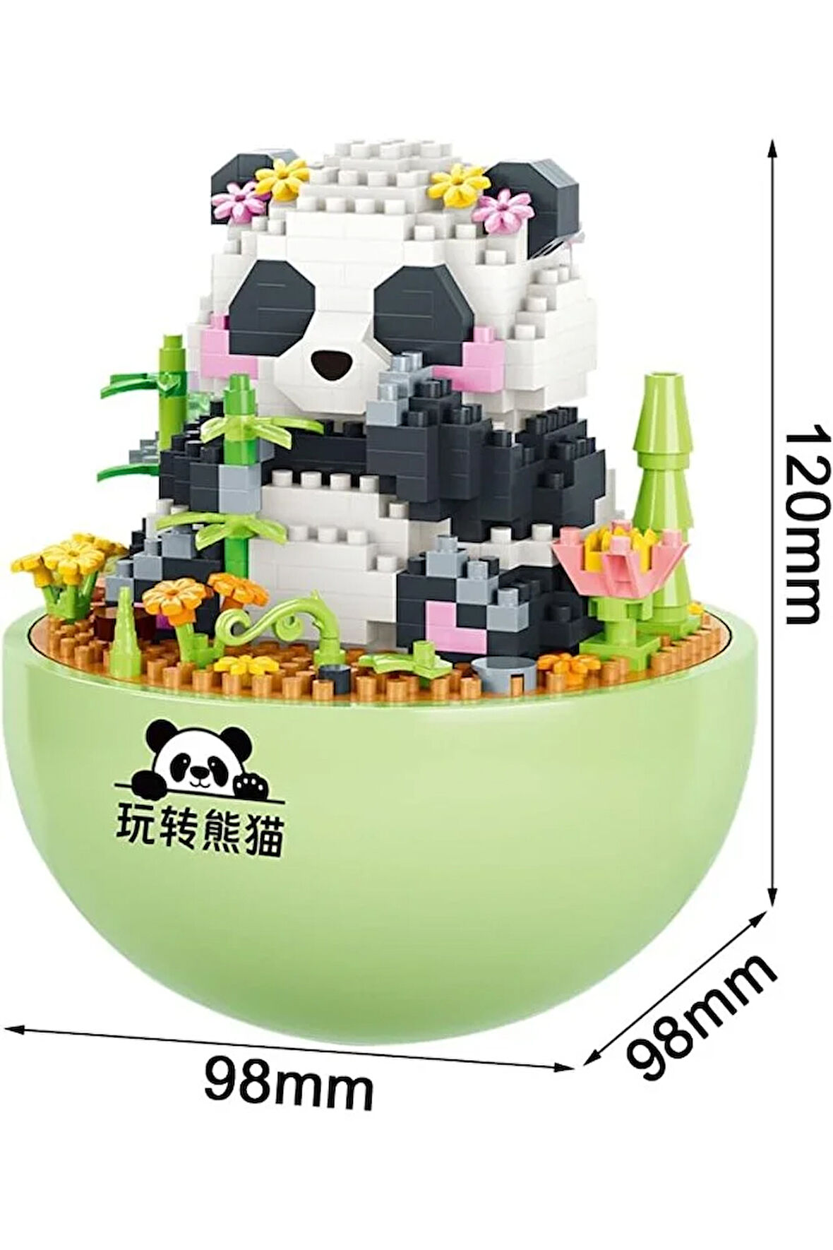 Panda Çiçek Yapım Seti Oyuncak Panda Yapım Seti 510 Parça Kung Fu Panda Yapım Seti Hediyelik Biblo