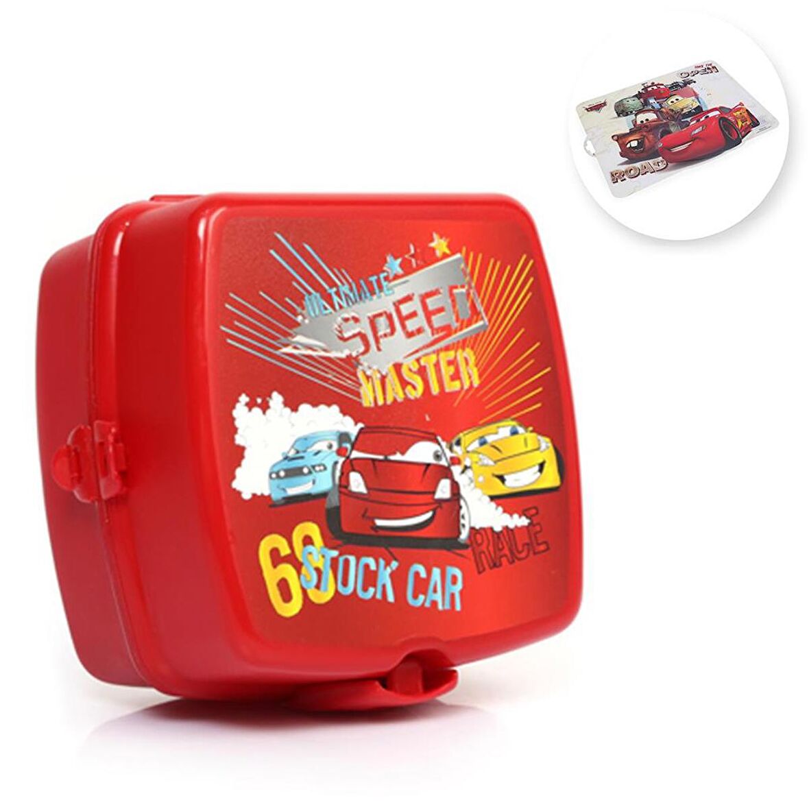 Ultimate Speed Cars Yemek Kabı + Amerikan Servis - Cars Beslenme Kabı - Yemek Kabı