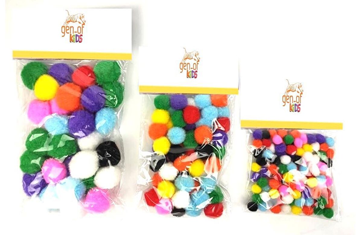Gen-Of Karışık Pon Pon Seti(10mm+20mm+30mm)