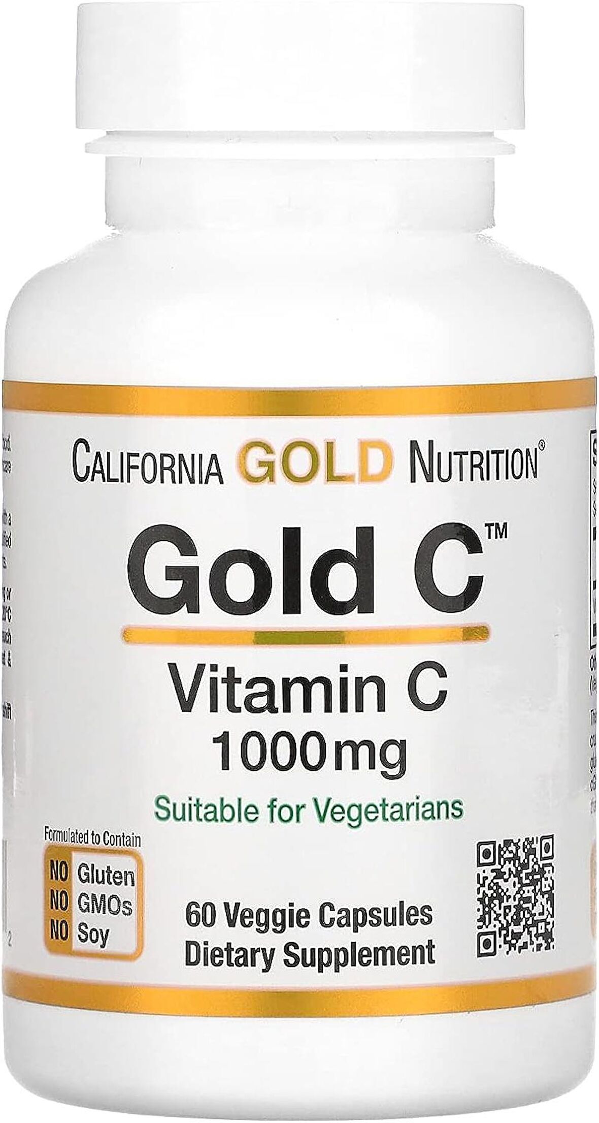 California Gold Nutrition, Gold C, USP Grade Vitamin C, 1,000 mg, 60 Veggie Capsules