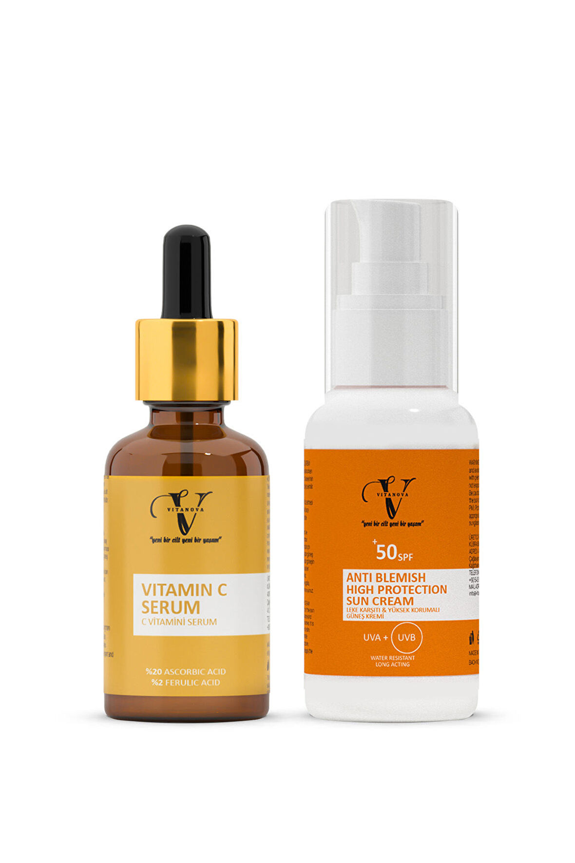 2’li Cilt Bakım Seti Vitamin C Serum + Güneş Kremi