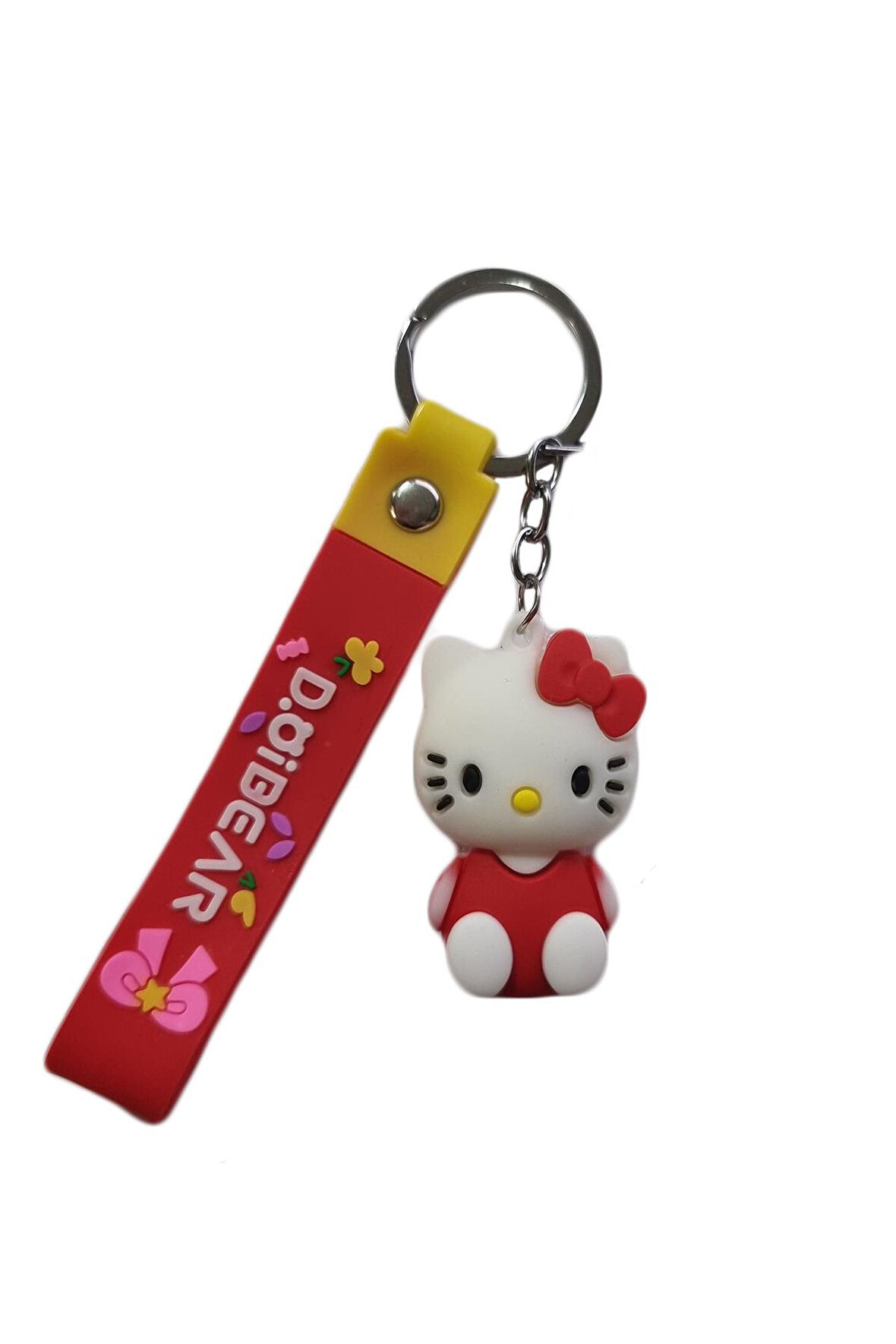 22 cm Silikon Anahtarlık Hello Kitty Anahtarlık - Kırmızı Hello Kiti Çocuk Anahtarlık