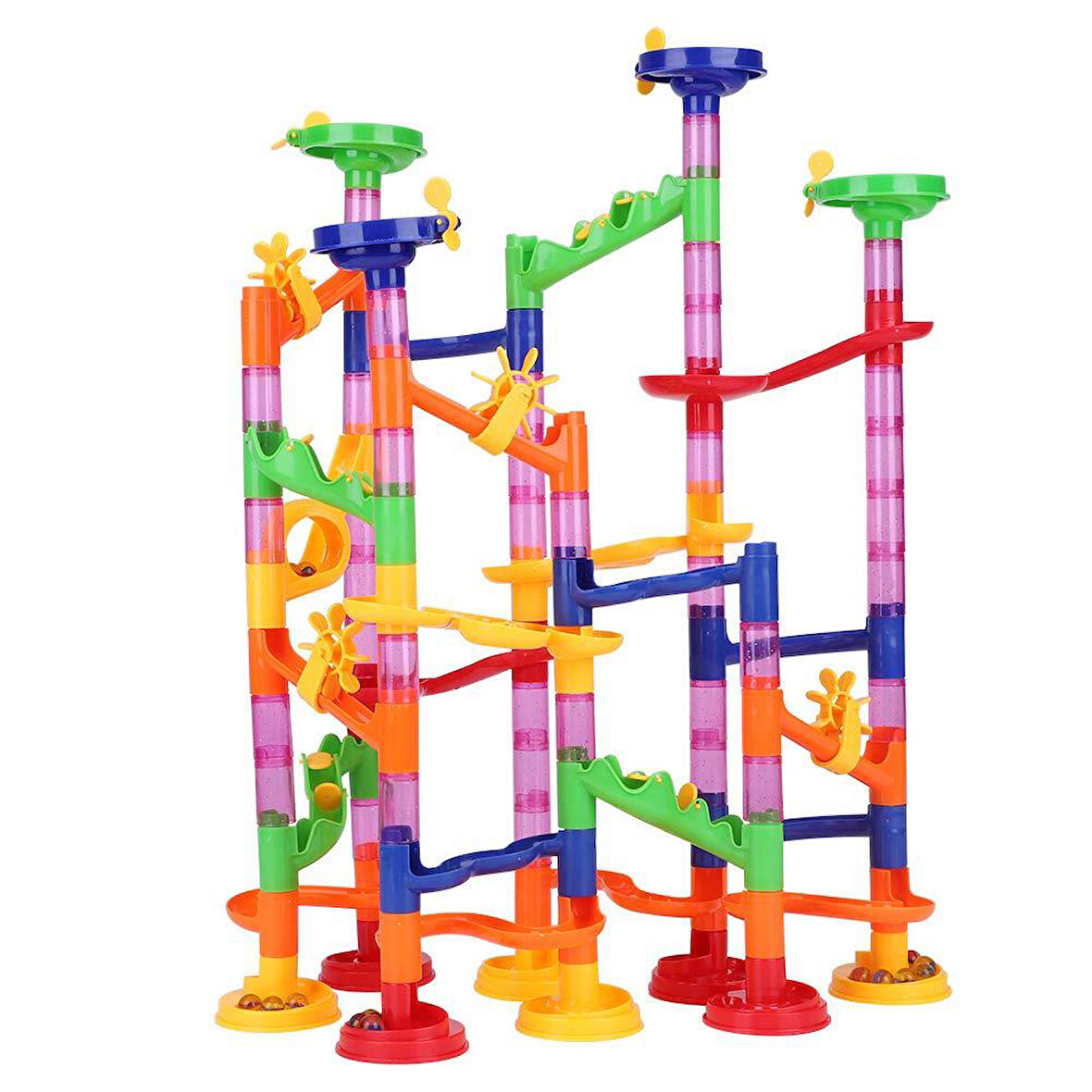 58 Parça Marble Run Ball Oyunu - Labirentteki Toplar - Maze Balls