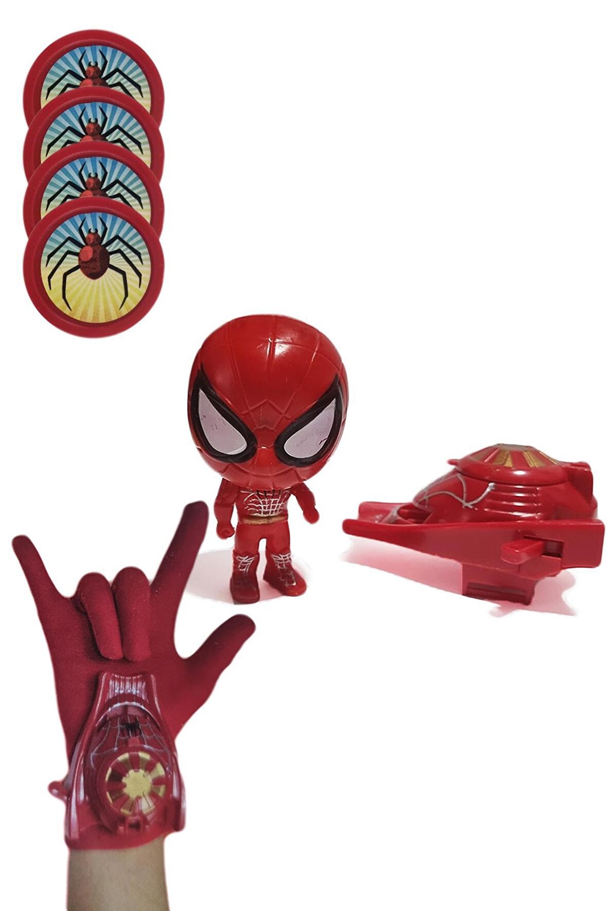 9 cm Spiderman Pop Figür Taso Atan Eldiven Spiderman Figür Set Pop Örümcek Adam Taso Eldiven