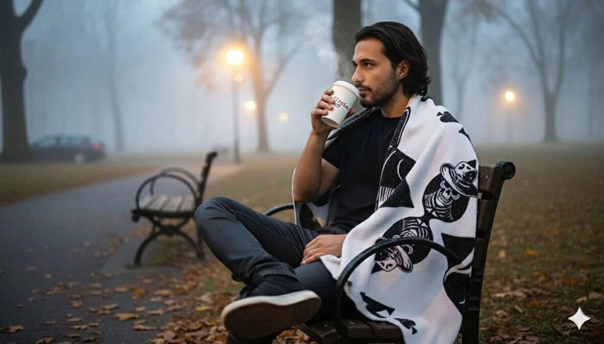 Rock Soul Koleksiyon Stili ''Ace of Spades – Rock Edition Shawl” Trikoşal Taşınabilir Kılıf Çantalı