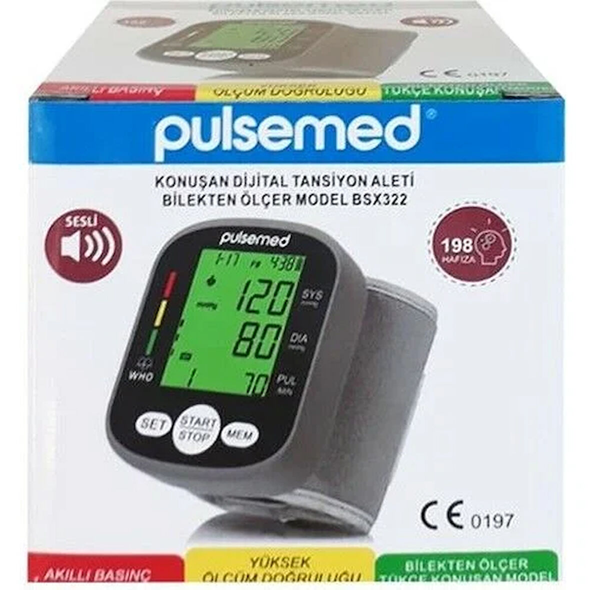 Medikaltec Pulsemed Konuşan Bilekten Dijital Tansiyon Aleti BSX322