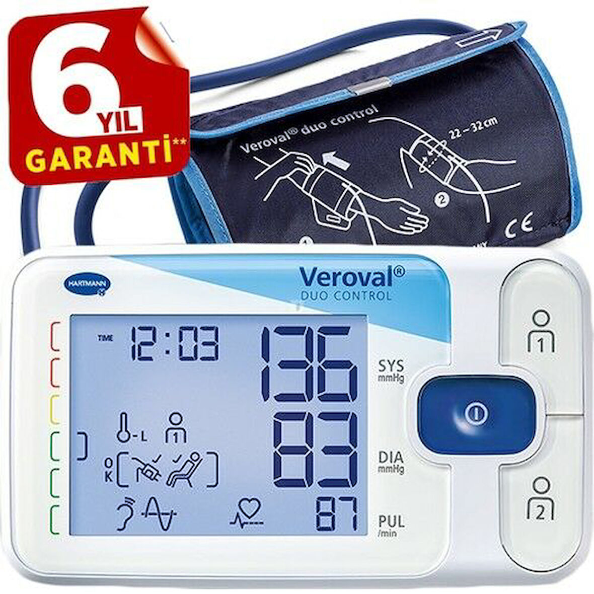Medikalcim Tansiyon Aleti, Veroval Duo Control, Osilometrik Ve Oskültatuar Ölçüm