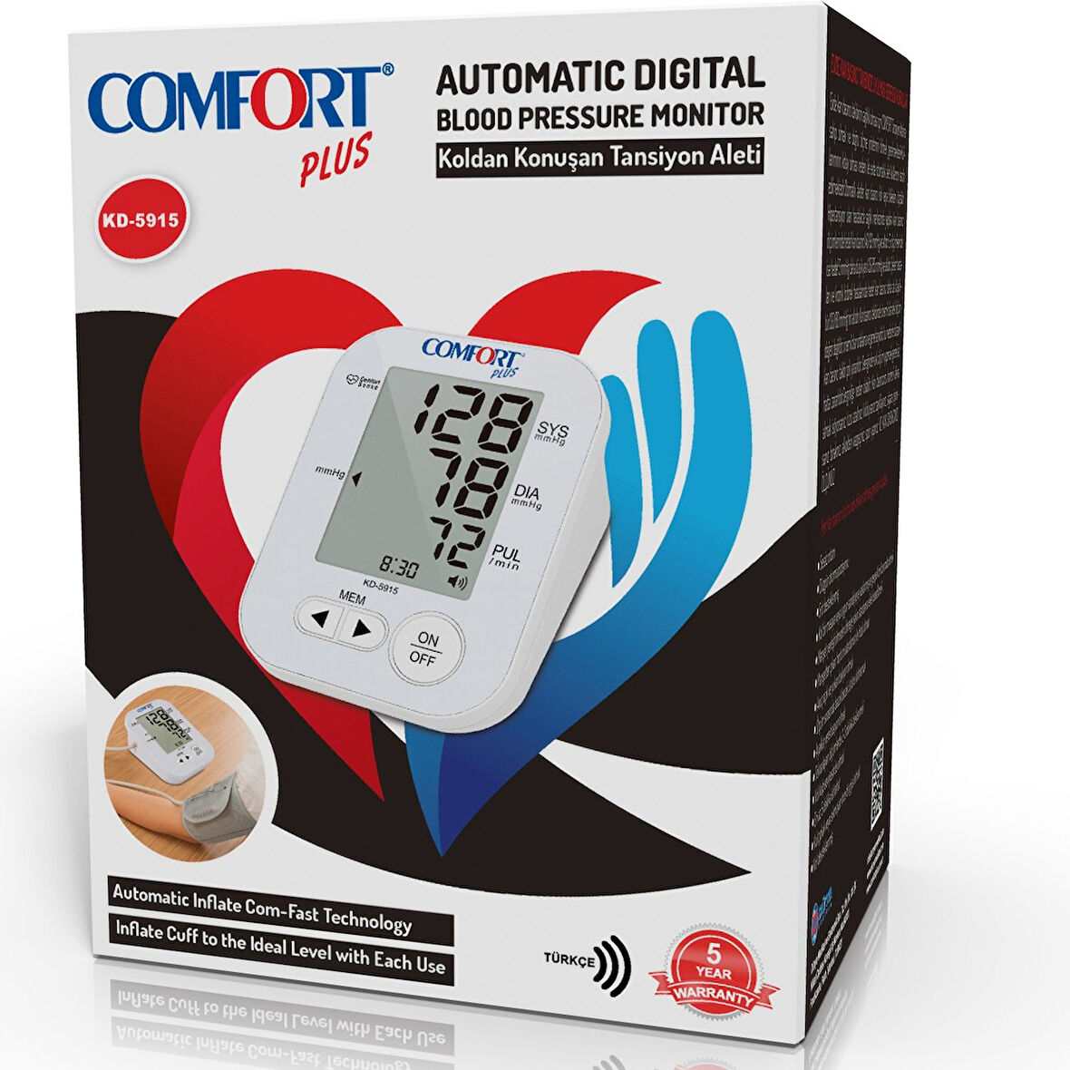 Medikalcim  KD-5915 new Koldan Ölçme Türkçe Konuşan Tansiyon Aleti