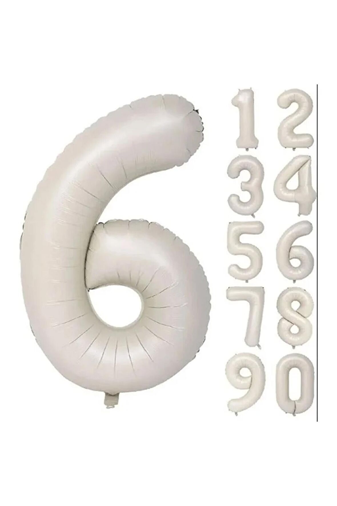 Folyo Balon 6 Rakamı 76 Cm Krem Renk