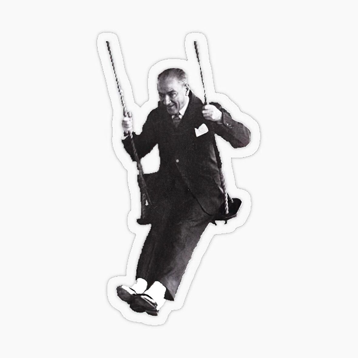 Atamız Salıngaçta Sticker Etiket Yapıştırması 19 CM