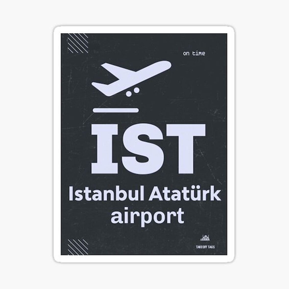 İstanbul Atatürk Hava Limanı 14 CM 2 Adet Sticker