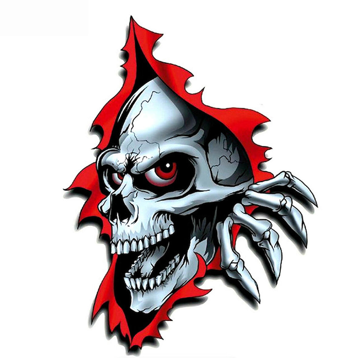 Kafatası ve pençe yırtık Metal araba Sticker Yapıştırması