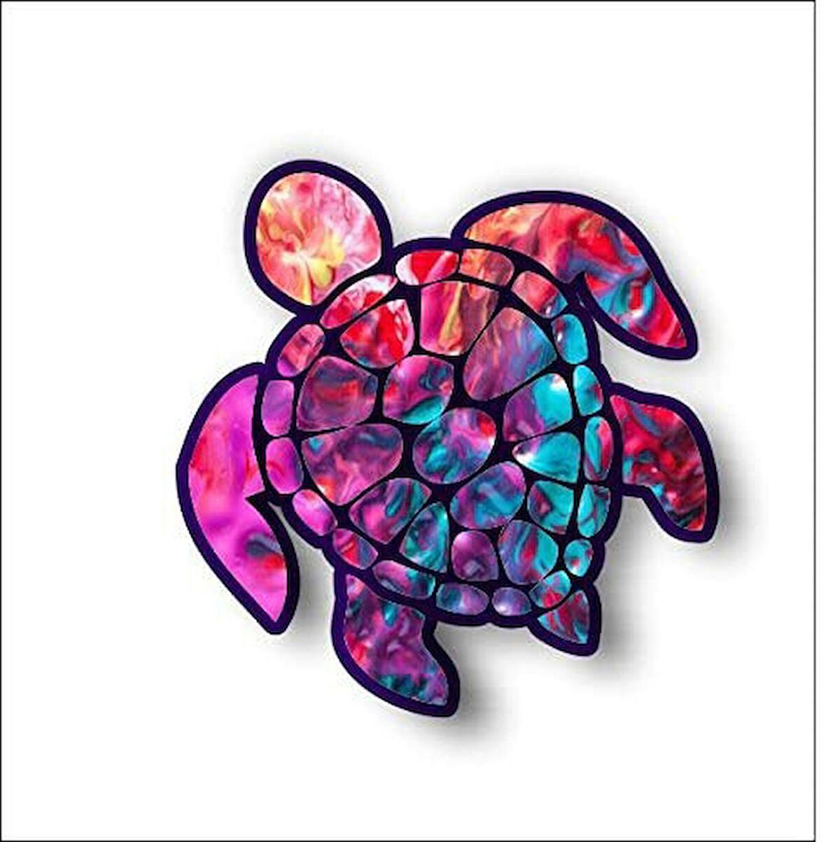 Sevimli deniz kaplumbağası Sticker Yapıştırma 10CM Model3