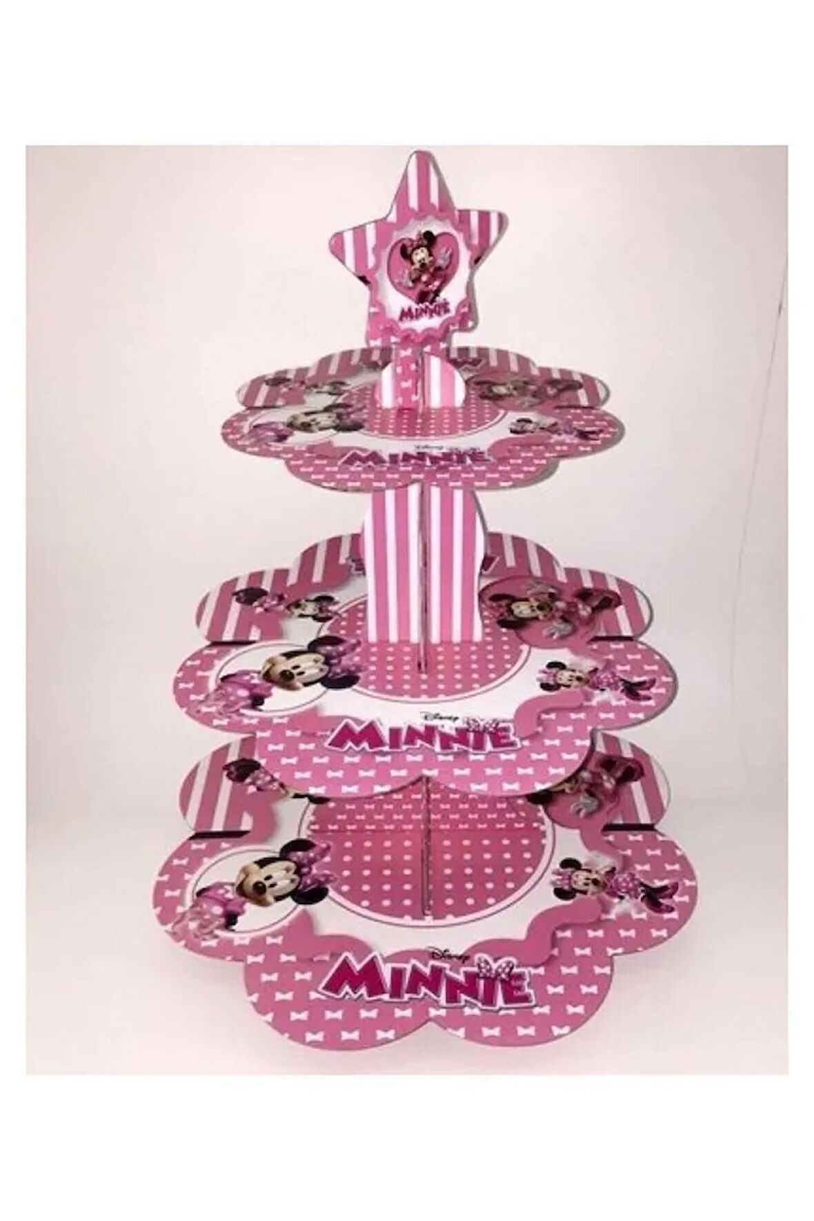 Minnie Mouse Temalı Kek Standı 3 Katlı