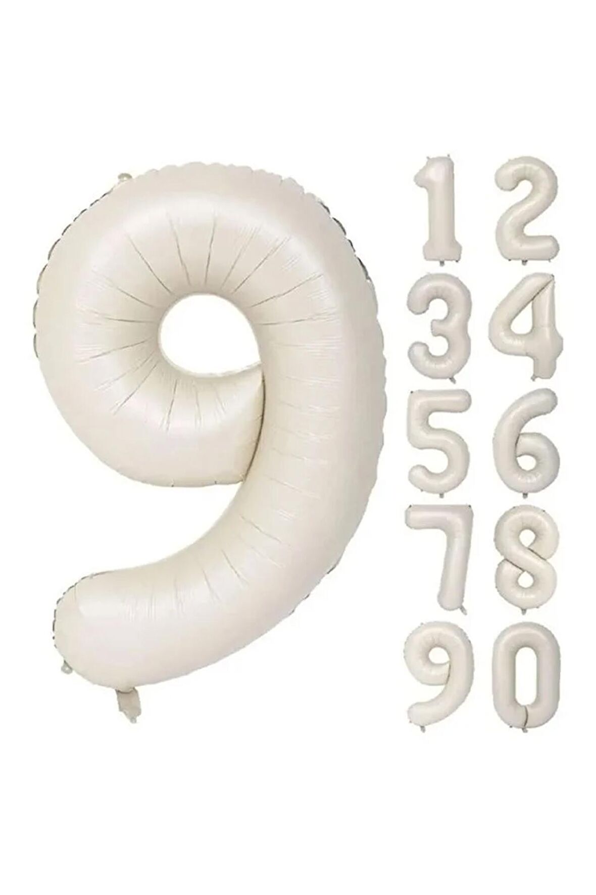 Folyo Balon 9 Rakamı 76 Cm Krem Renk