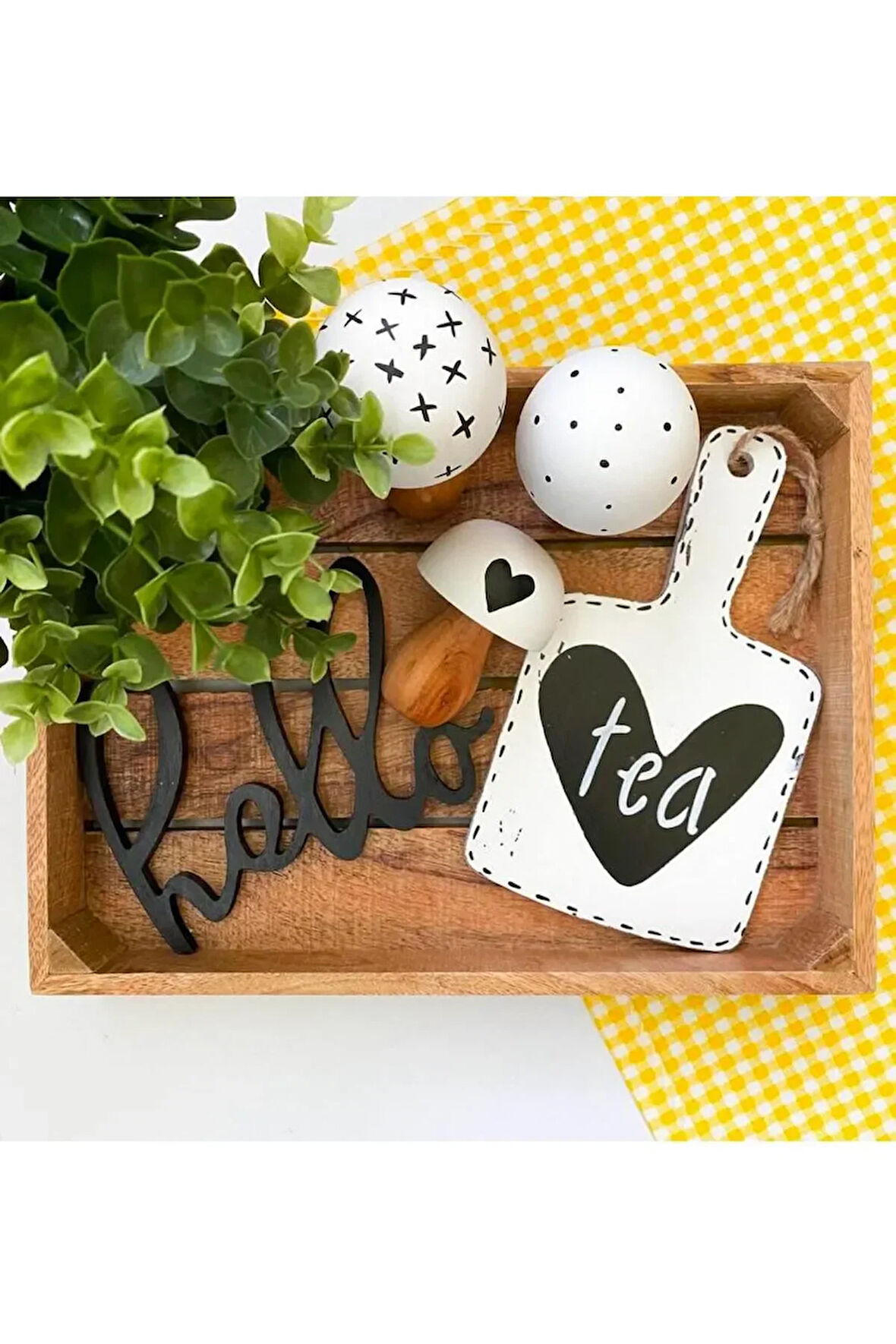 Kahve Köşesi Askı Süsü Tea Mutfak Dolap Beyaz