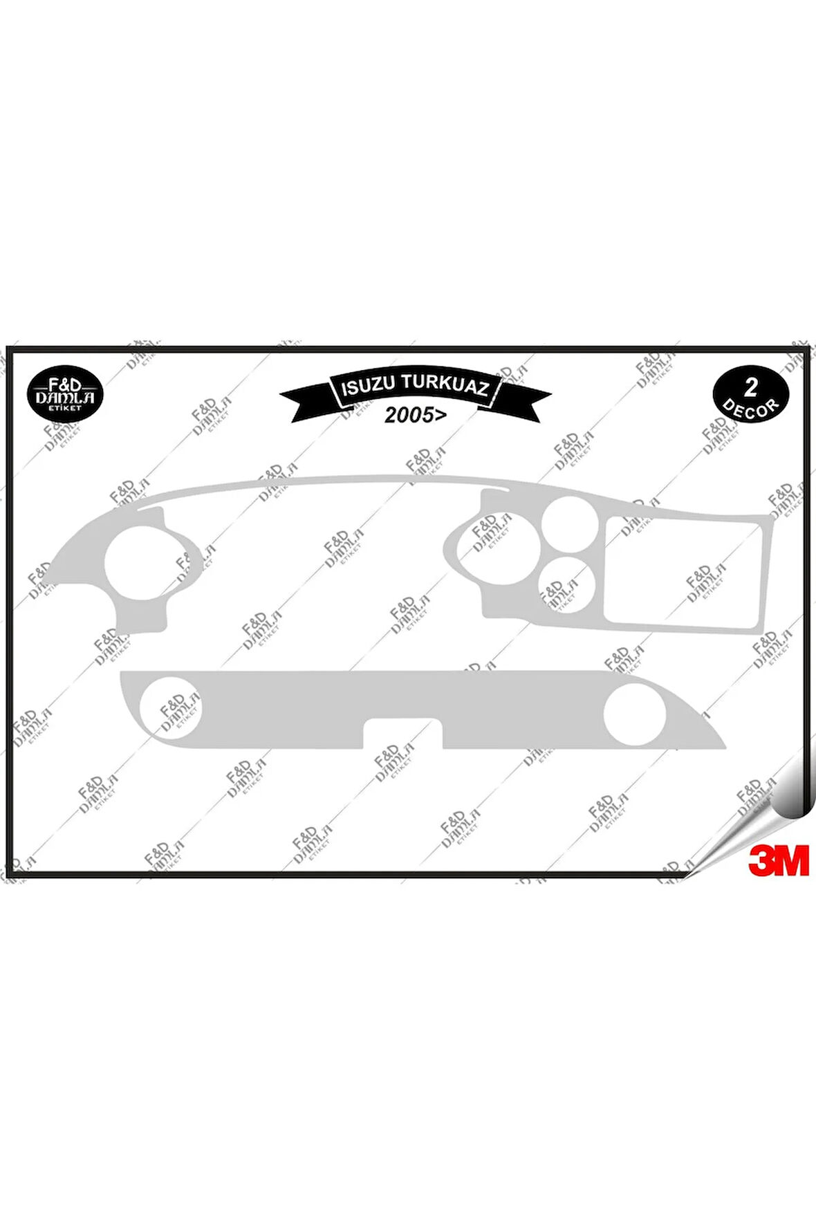 Isuzu Turkuaz 2005 Torpido Konsol Trim Göğüs Maun Kaplama Set 2 Parça Gümüş