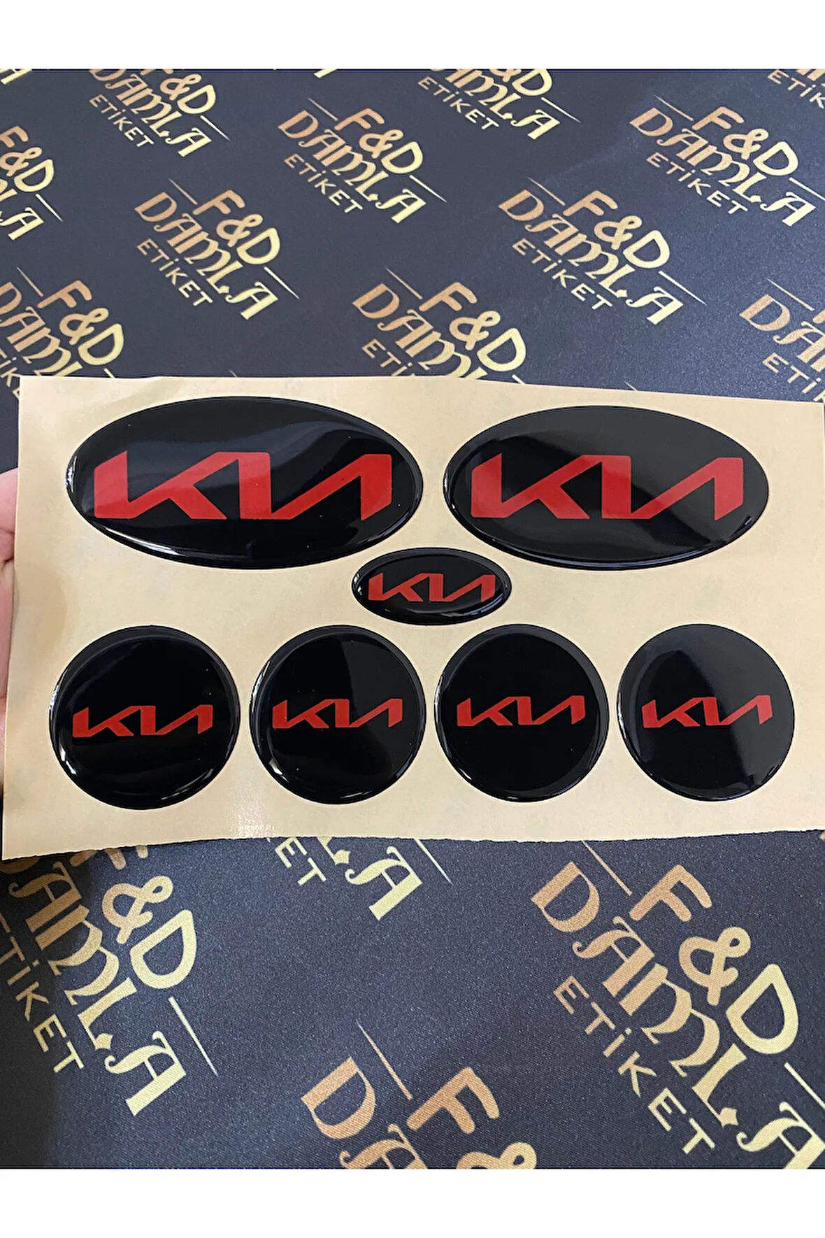 Kia Ceed, Rio, Cerato, Picanto 117 X 58 MM Yeni Yazı Amblem Dekorasyon Takım Logo Kırmızı
